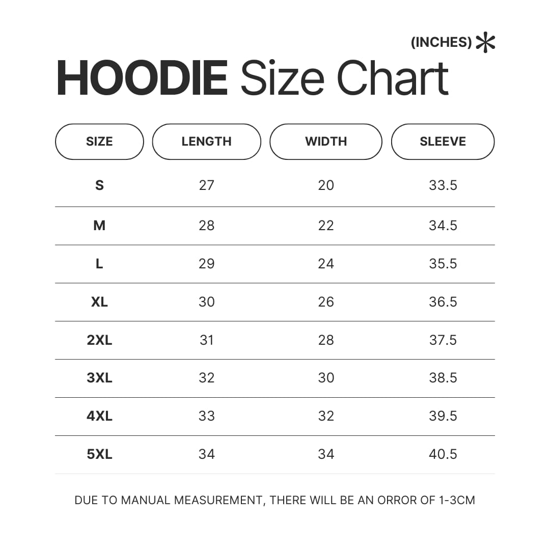 Hoodie Size Chart - TWICE UK Shop