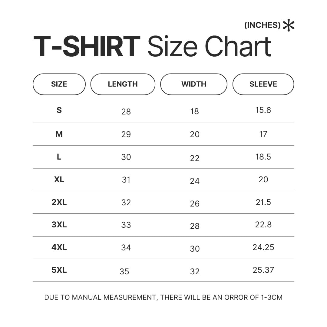 T shirt Size Chart - TWICE UK Shop
