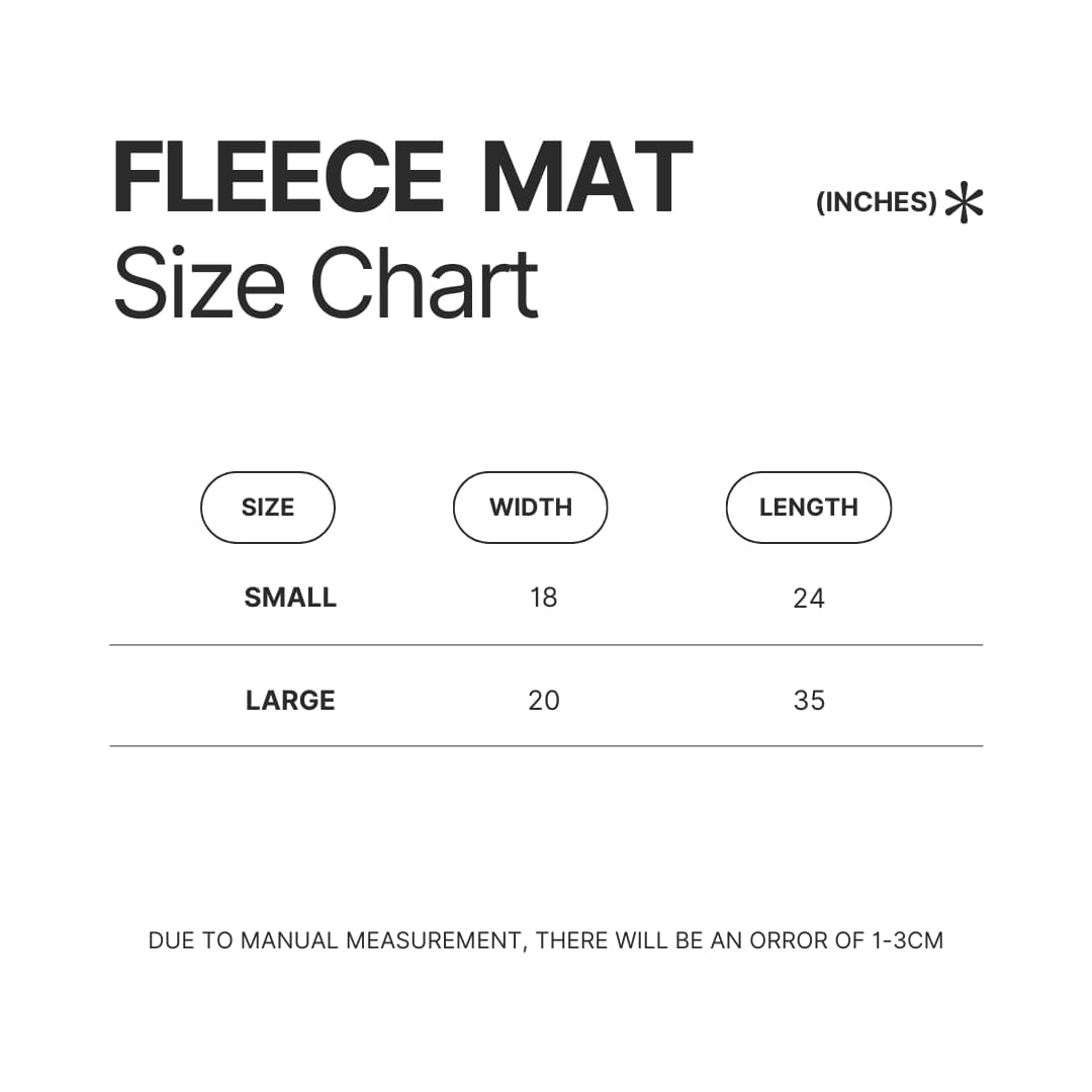 Fleece Mat Size Chart - TWICE UK Shop