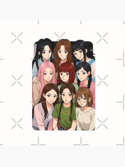 Alternative view of TWICE Cartoon Illustration Collage K Pop Group Throw Pillow