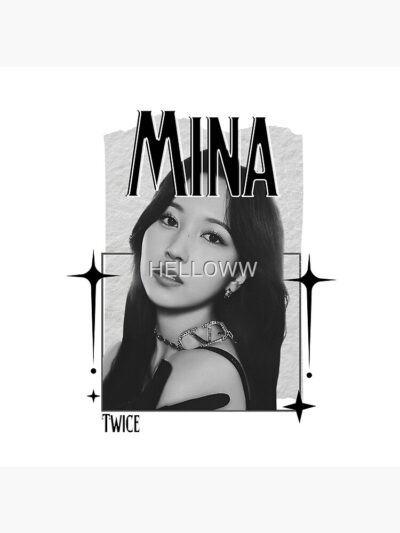 Alternative view of TWICE Mina Kpop Girl Group B N W Collage Design K Music South Korean Scrapbook Collage Cozy Y2k Vintage Design Throw Pillow
