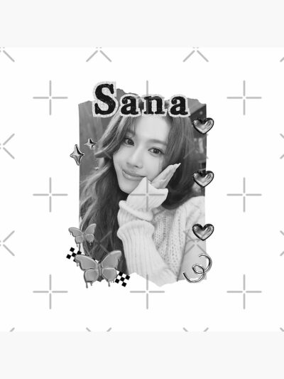 Alternative view of TWICE Sana Kpop Girl Group K Music South Korean Girl Group Black And White Collage Digital Art Portrait Throw Pillow