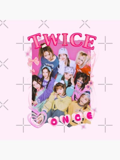 Alternative view of TWICE Kpop Girl Group Pink Collage Design Throw Pillow