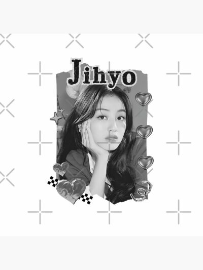 Alternative view of TWICE Jihyo Kpop Girl Group K Music South Korean Girl Group Black And White Collage Digital Art Portrait Tapestry