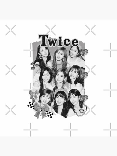 Alternative view of TWICE Kpop Girl Group K Music South Korean Girl Group Black And White Collage Digital Art Portrait Tapestry