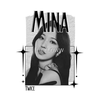 Alternative view of TWICE Mina Kpop Girl Group B N W Collage Design K Music South Korean Scrapbook Collage Cozy Y2k Vintage Design Tote Bag