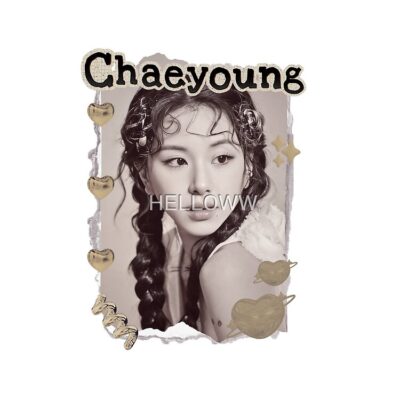 Alternative view of TWICE Chaeyoung Kpop Girl Group Golden Collage Design K Music South Korean Scrapbook Collage Cozy Y2k Vintage Design Tote Bag