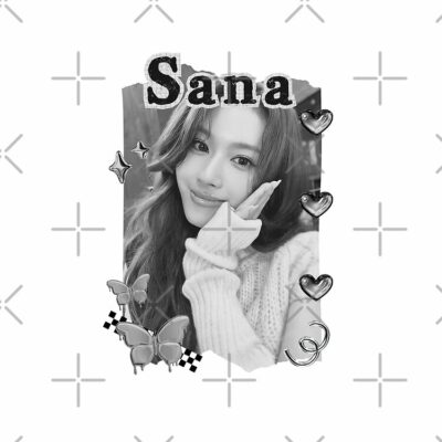 Alternative view of TWICE Sana Kpop Girl Group K Music South Korean Girl Group Black And White Collage Digital Art Portrait Tote Bag
