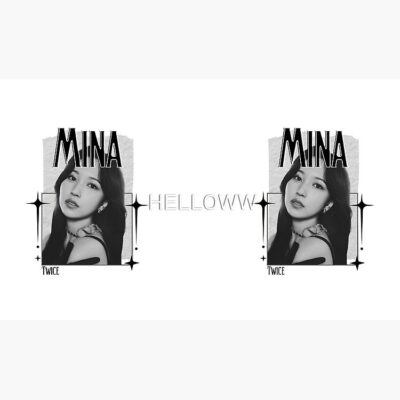 Alternative view of TWICE Mina Kpop Girl Group B N W Collage Design K Music South Korean Scrapbook Collage Cozy Y2K Vintage Design Mug