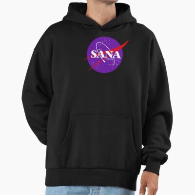 Alternative view of Sana TWICE Nasa Logo No Sana No Life Hoodie