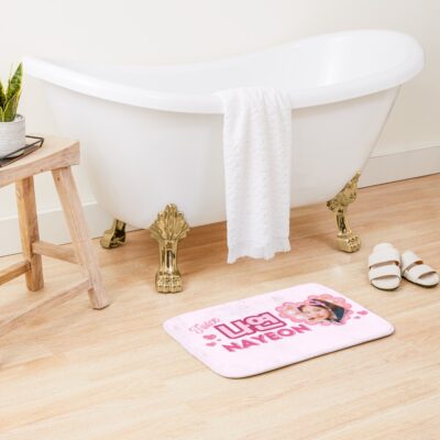 Alternative view of TWICE Nayeon Kpop Girl Group Pink Banner Collage Design With Member Names In Hangul Bath Mat