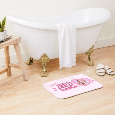 Alternative view of TWICE Sana Kpop Girl Group Pink Banner Collage Design With Member Names In Hangul Bath Mat