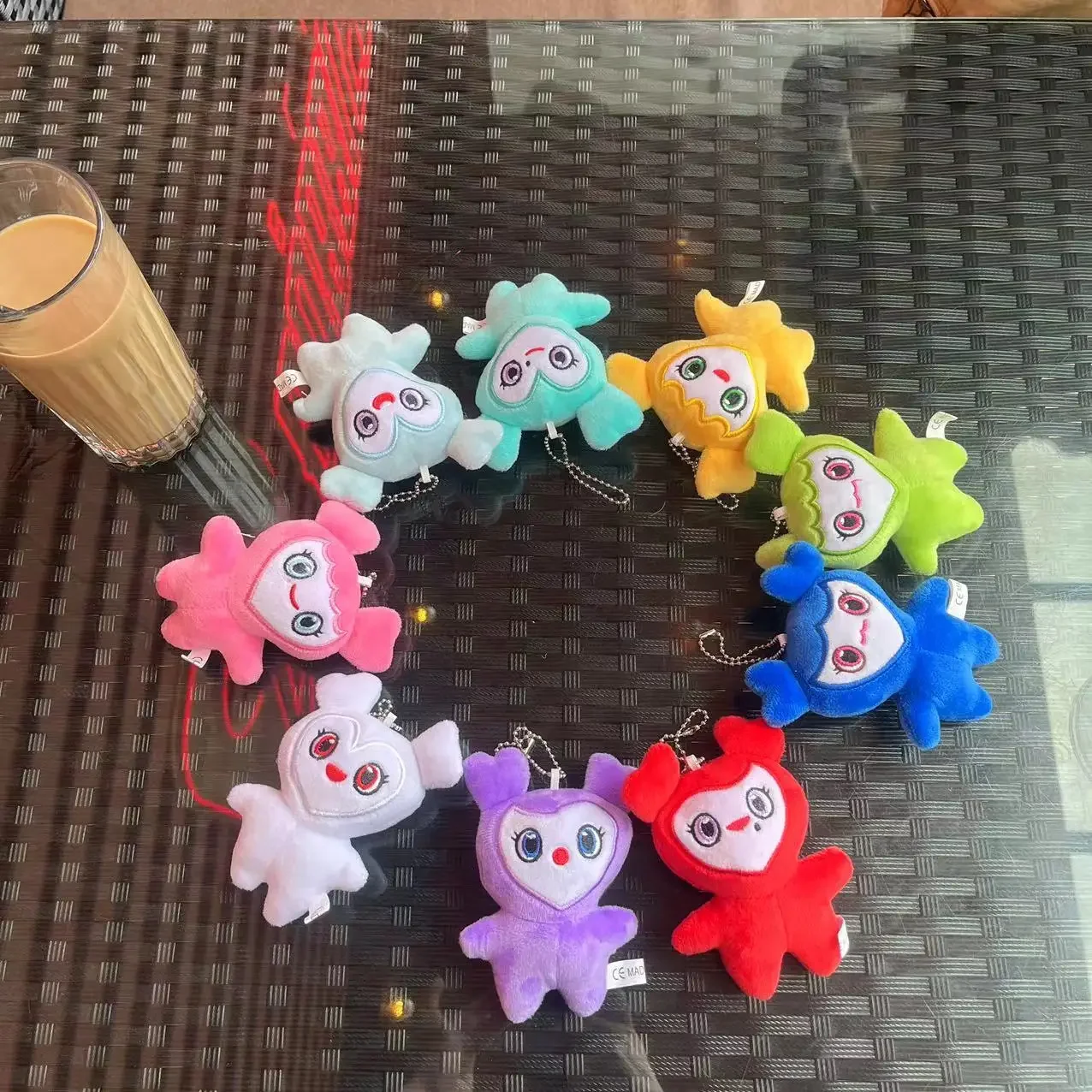 9PCS Lovely Super Star TWICE Doll Keychain
